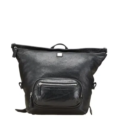 Pre-owned Mcm Leather Backpack () In Black