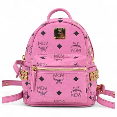 Pre-owned Mcm Leather Backpack () In Pink