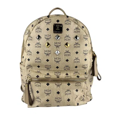 Pre-owned Mcm Leather Backpack () In Sand