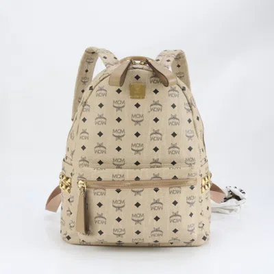 Pre-owned Mcm Leather Backpack () In Sand