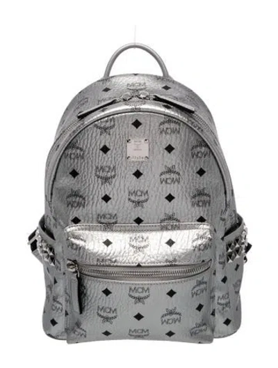 Pre-owned Mcm Leather Backpack In Silver