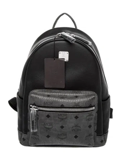 Pre-owned Mcm Leather Backpack W/ Tags In Grey