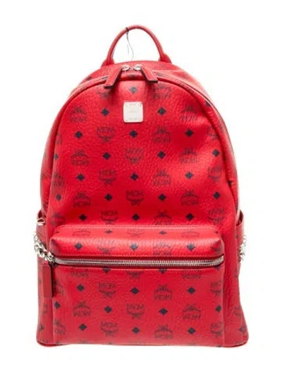 Pre-owned Mcm Leather Backpack W/ Tags In Red