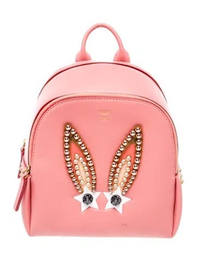 Pre-owned Mcm Leather Backpack In White