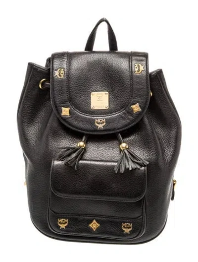 Pre-owned Mcm Leather Backpack In White
