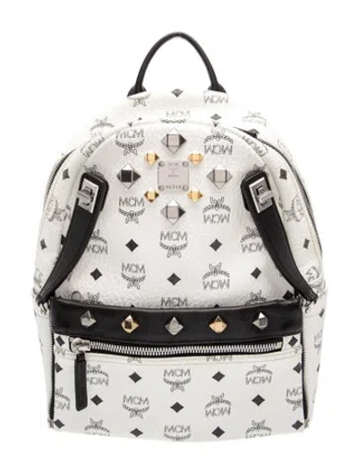 Pre-owned Mcm Leather Backpack In White