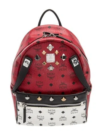 Pre-owned Mcm Leather Backpack In White