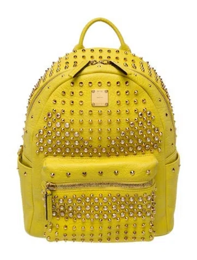 Pre-owned Mcm Leather Backpack In Yellow