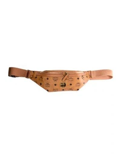 Pre-owned Mcm Leather Belt Bag In Brown