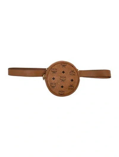 Pre-owned Mcm Leather Belt Bag In Brown