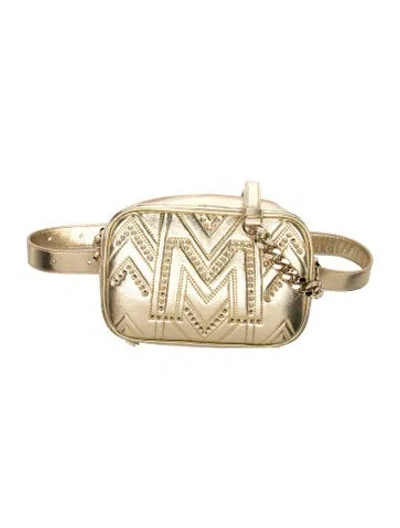 Pre-owned Mcm Leather Belt Bag In Gold