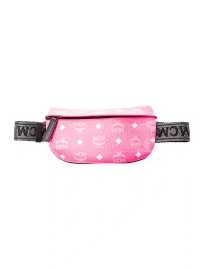 Pre-owned Mcm Leather Belt Bag In Pink