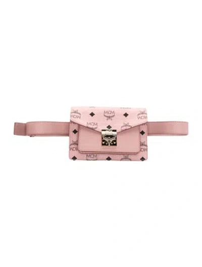 Pre-owned Mcm Leather Belt Bag In Pink