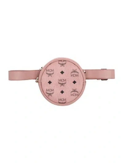Pre-owned Mcm Leather Belt Bag In Pink