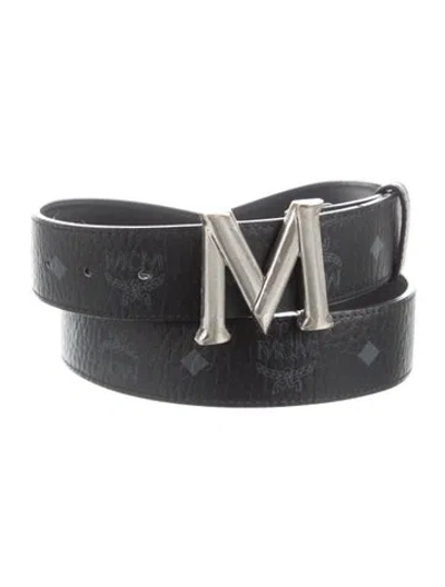 Pre-owned Mcm Leather Belt In Black