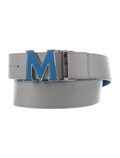 Pre-owned Mcm Leather Belt In Gray