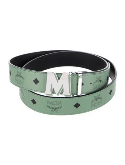 Pre-owned Mcm Leather Belt In Green