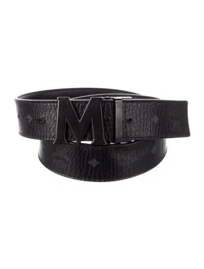 Pre-owned Mcm Leather Belt Kit In Black
