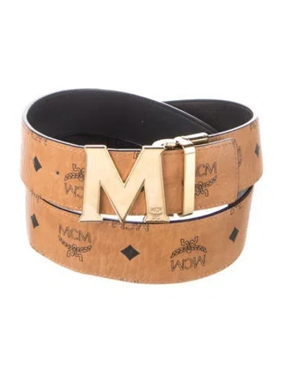 Pre-owned Mcm Leather Belt Kit In Brown