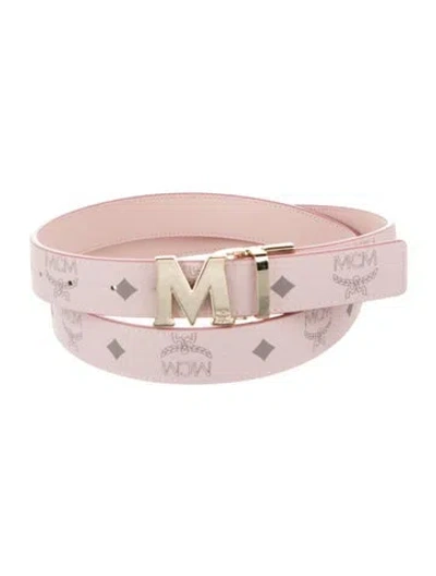 Pre-owned Mcm Leather Belt In Pink