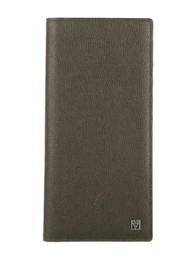 Pre-owned Mcm Leather Bifold Wallet In Gray