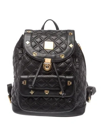 Pre-owned Mcm Leather Black Quilted Leather Small Backpack