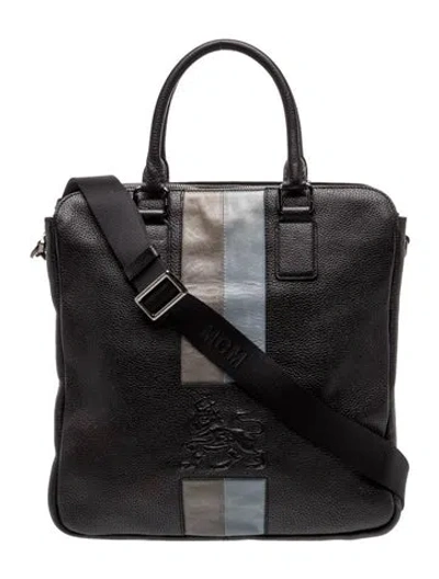 Pre-owned Mcm Leather Briefcase In Black