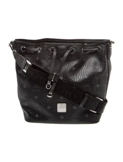 Pre-owned Mcm Leather Bucket Bag In Black