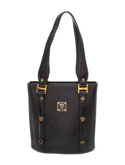 Pre-owned Mcm Leather Bucket Bag In Black