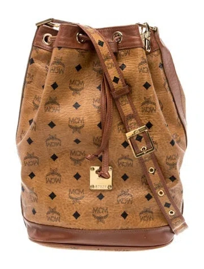 Pre-owned Mcm Leather Bucket Bag In Brown