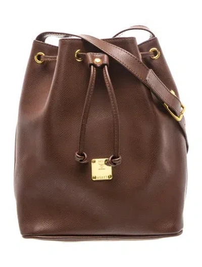 Pre-owned Mcm Leather Bucket Bag In Brown
