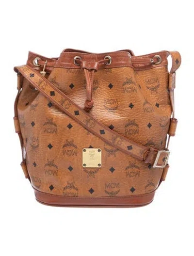 Pre-owned Mcm Leather Bucket Bag In Brown
