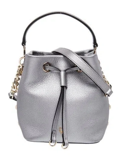 Pre-owned Mcm Leather Bucket Bag In Gray
