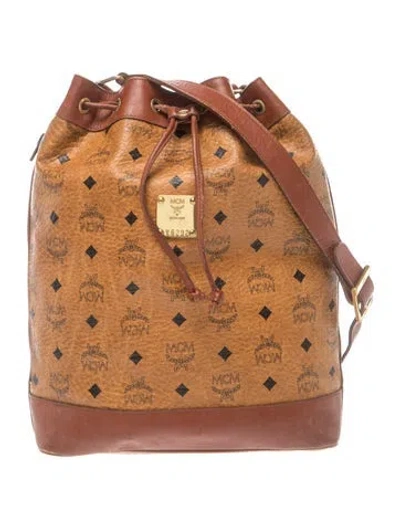 Pre-owned Mcm Leather Bucket Bag In Neutrals