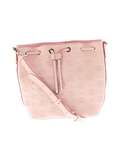 Pre-owned Mcm Leather Bucket Bag In Pink