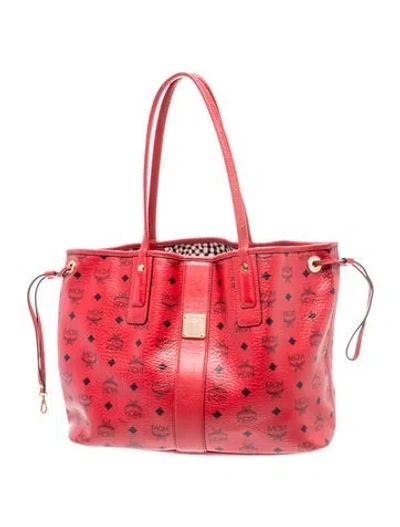 Pre-owned Mcm Leather Bucket Bag In Red