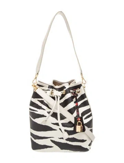 Pre-owned Mcm Leather Bucket Bag In White