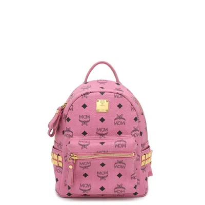 Pre-owned Mcm Leather Canvas Backpack () In Pink