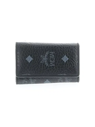 Pre-owned Mcm Leather Card Holder In Black