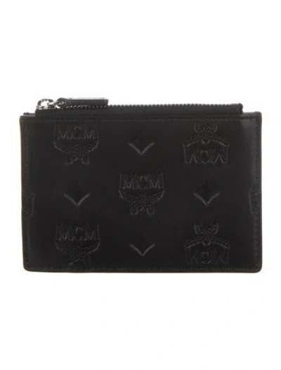Pre-owned Mcm Leather Card Holder In Black