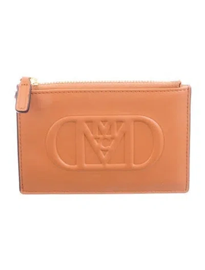 Pre-owned Mcm Leather Card Holder In Brown