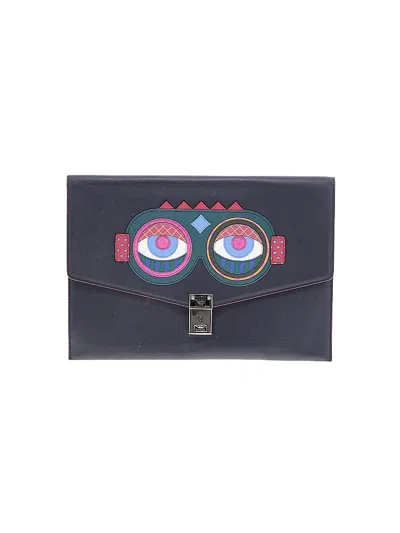 Pre-owned Mcm Leather Clutch In Black