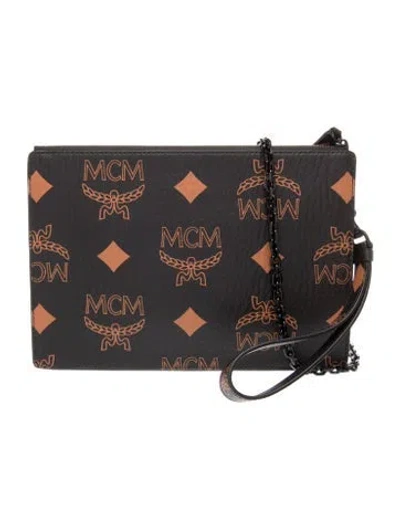 Pre-owned Mcm Leather Clutch In Black