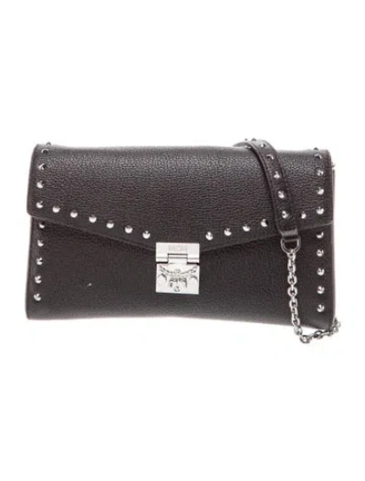 Pre-owned Mcm Leather Clutch In Black