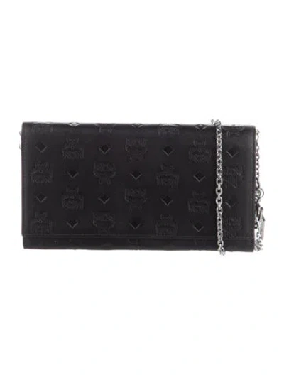 Pre-owned Mcm Leather Clutch In Black