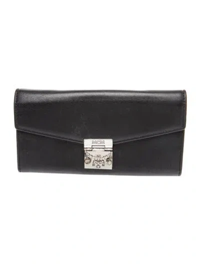 Pre-owned Mcm Leather Clutch In Black
