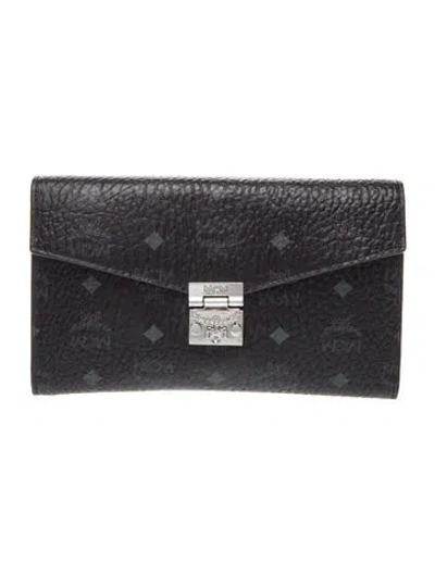 Pre-owned Mcm Leather Clutch In Black