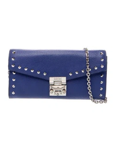 Pre-owned Mcm Leather Clutch In Blue