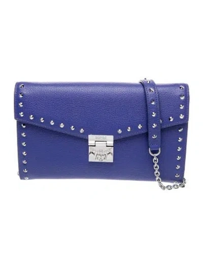 Pre-owned Mcm Leather Clutch In Blue