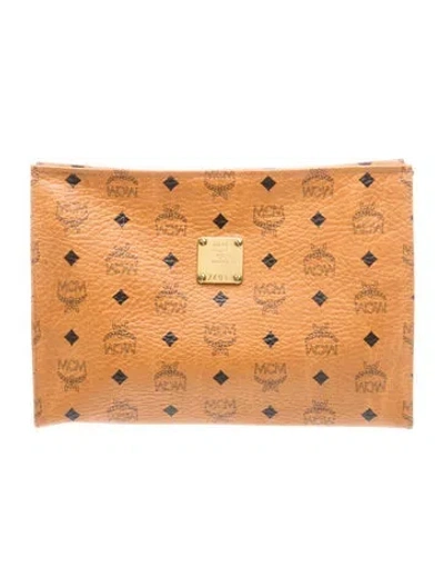 Pre-owned Mcm Leather Clutch In Brown